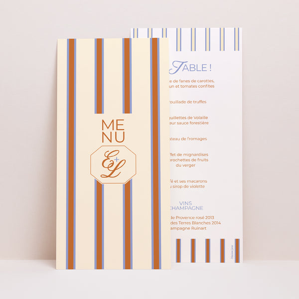 Menu Mariage Panoramique portrait Quiet Elegance photo
