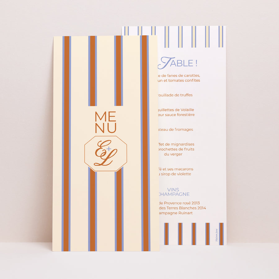 Menu Mariage Panoramique portrait Quiet Elegance photo