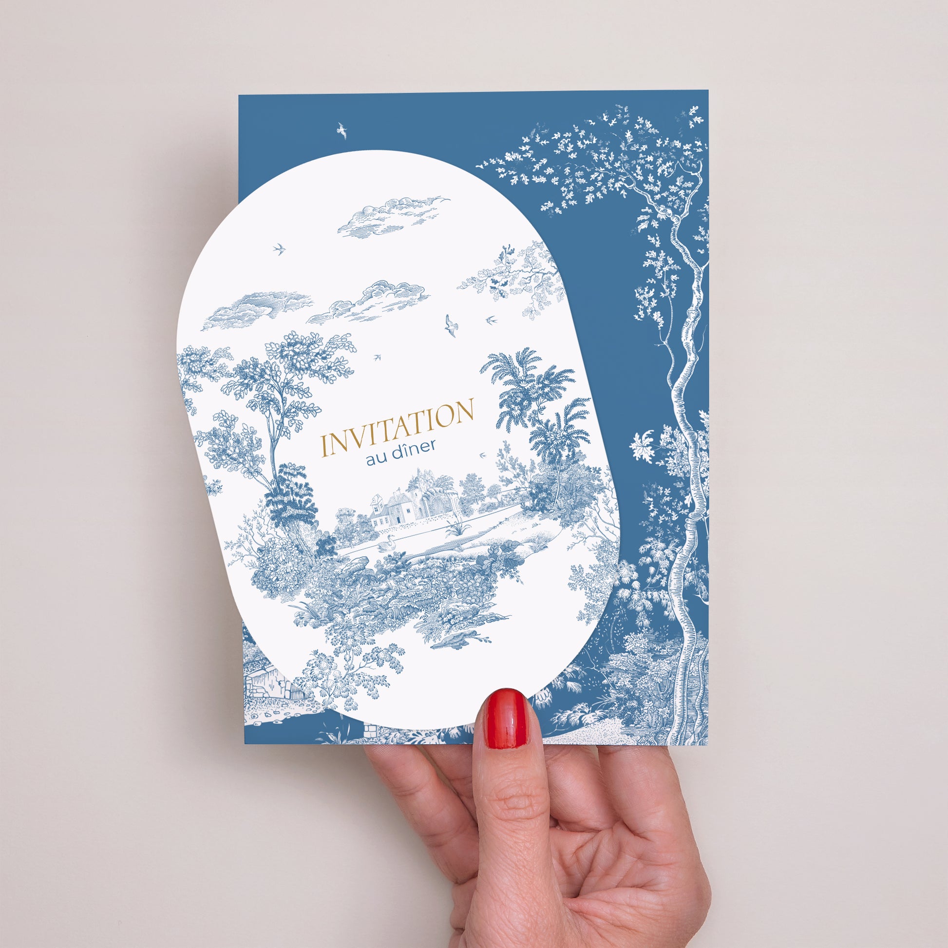 Faire-part Mariage bandeau, 2 cartes Les jardins bleus photo N° 2