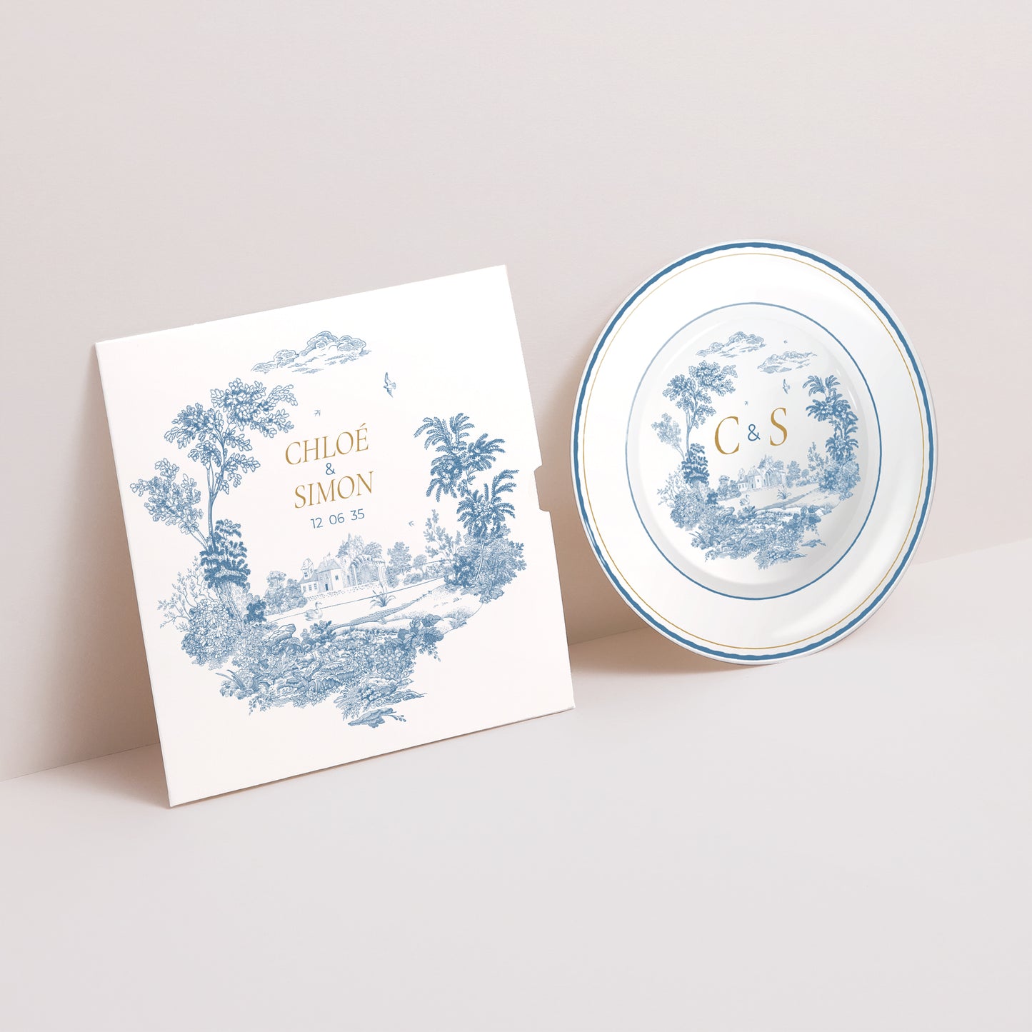 Faire-part Mariage Pochette disque Les jardins bleus photo N° 1