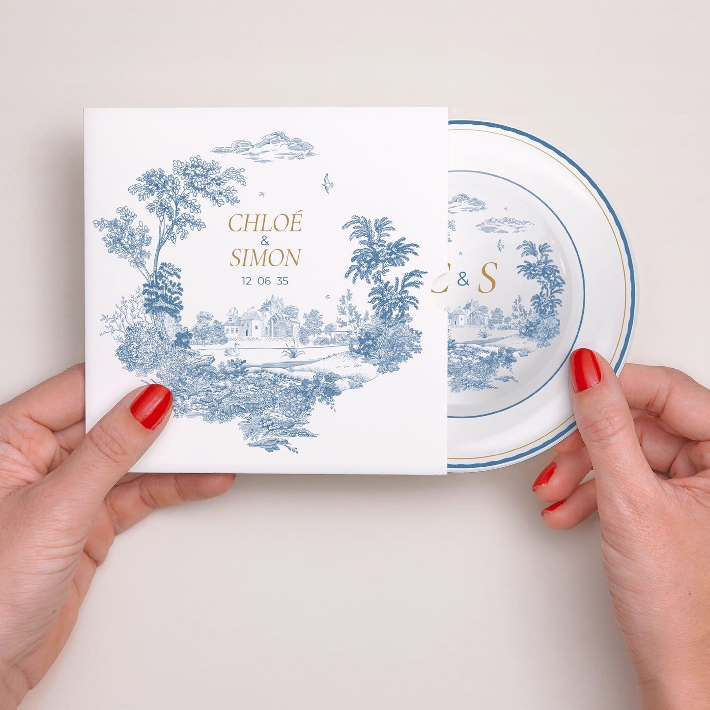 Faire-part Mariage Pochette disque Les jardins bleus photo N° 2