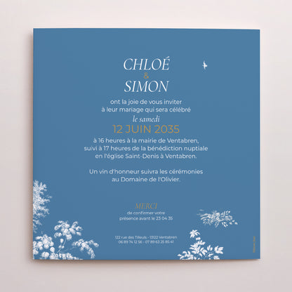 Faire-part Mariage Pochette disque Les jardins bleus photo N° 3