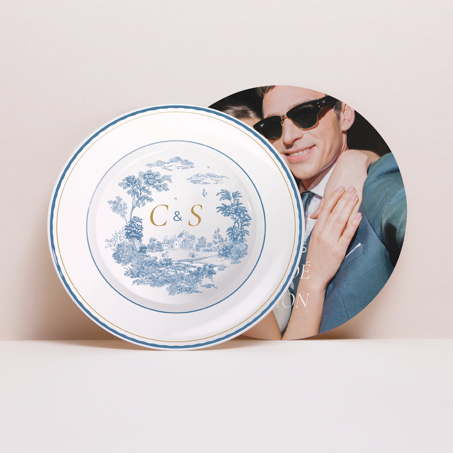 Faire-part Mariage Pochette disque Les jardins bleus photo N° 4