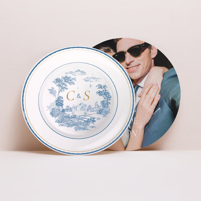 Faire-part Mariage Pochette disque Les jardins bleus photo N° 4