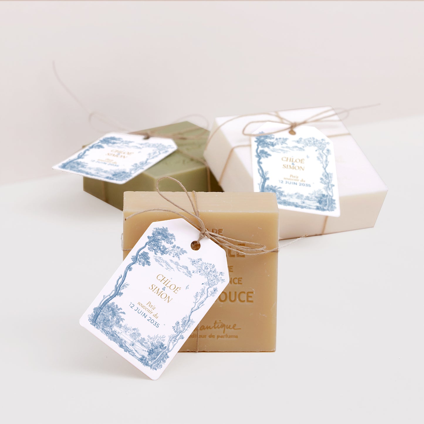 Etiquette perforée Mariage Fanion Les jardins bleus photo N° 2