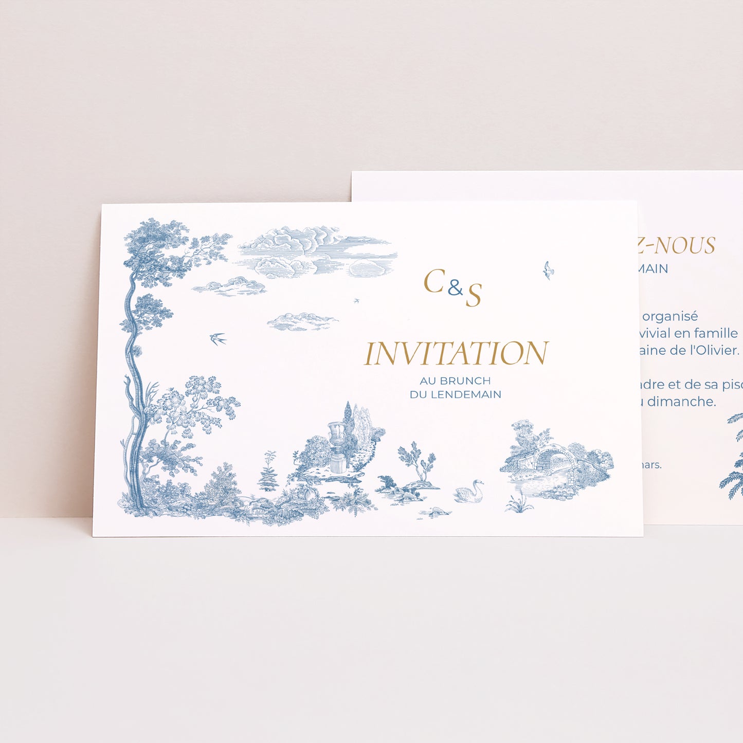 Invitations Mariage Paysage Les jardins bleus photo N° 1