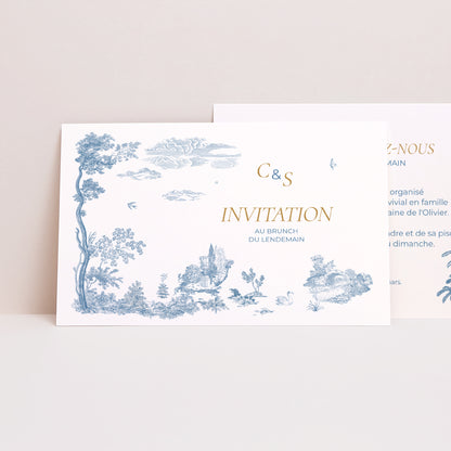 Invitations Mariage Paysage Les jardins bleus photo N° 1