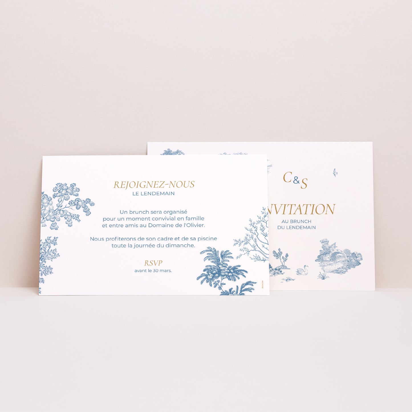 Invitations Mariage Paysage Les jardins bleus photo N° 2