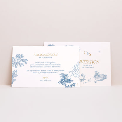 Invitations Mariage Paysage Les jardins bleus photo N° 2