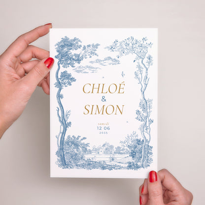 Faire-part Mariage Grand format rectangle Les jardins bleus photo N° 2