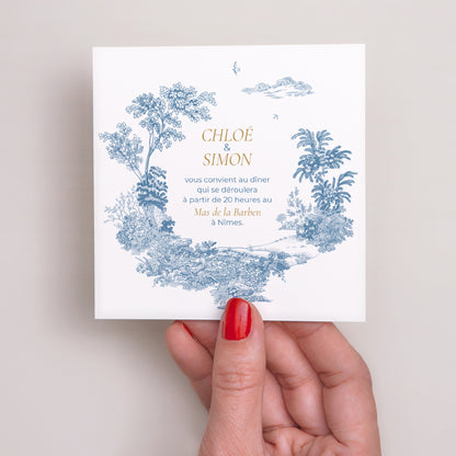 Invitations Mariage Carré Les jardins bleus photo N° 2