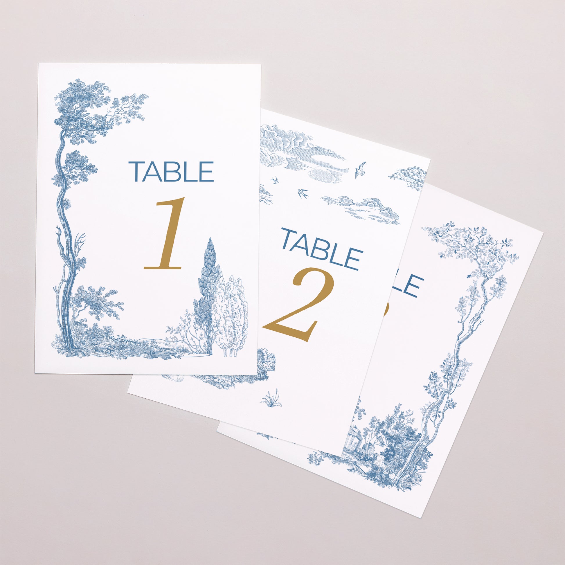 Marque table Mariage Rectangle Les jardins bleus photo N° 1