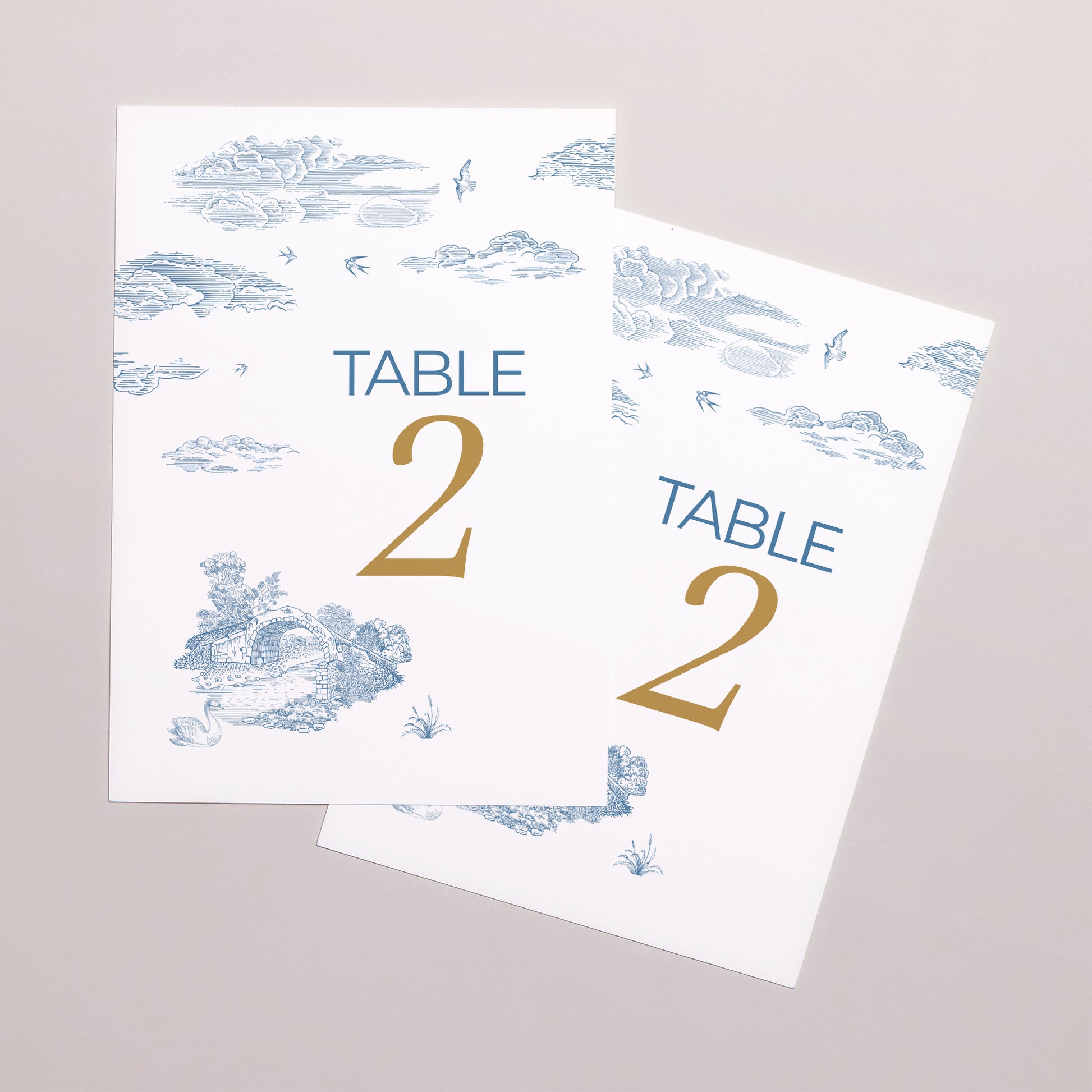 Marque table Mariage Rectangle Les jardins bleus photo N° 2