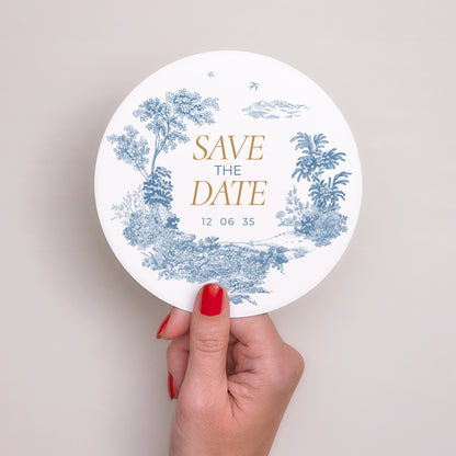 Save the date Mariage Rond Les jardins bleus photo N° 2