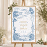 Panneau bienvenue Mariage Portrait 60 x 90 cm Les Jardins Bleus photo N° 1