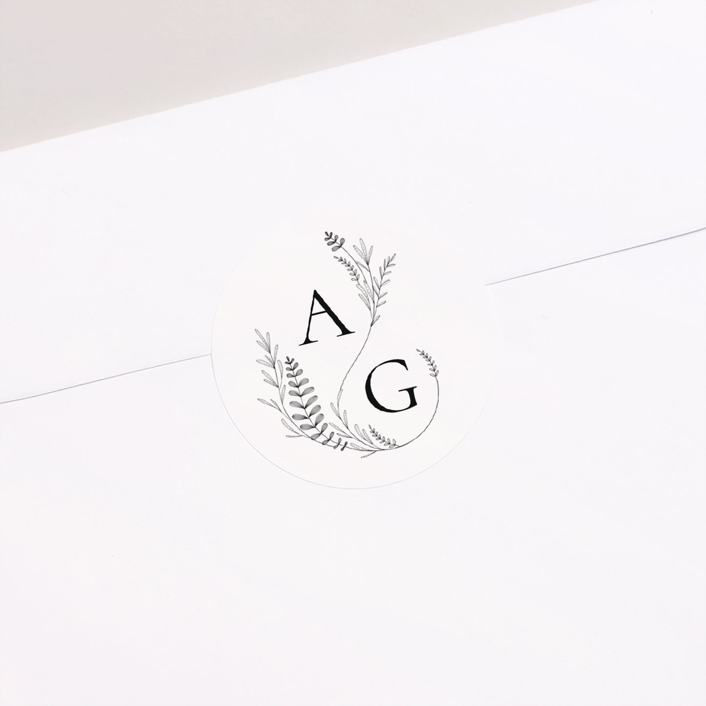 Sticker Mariage Rond Élégance Végétale photo N° 1