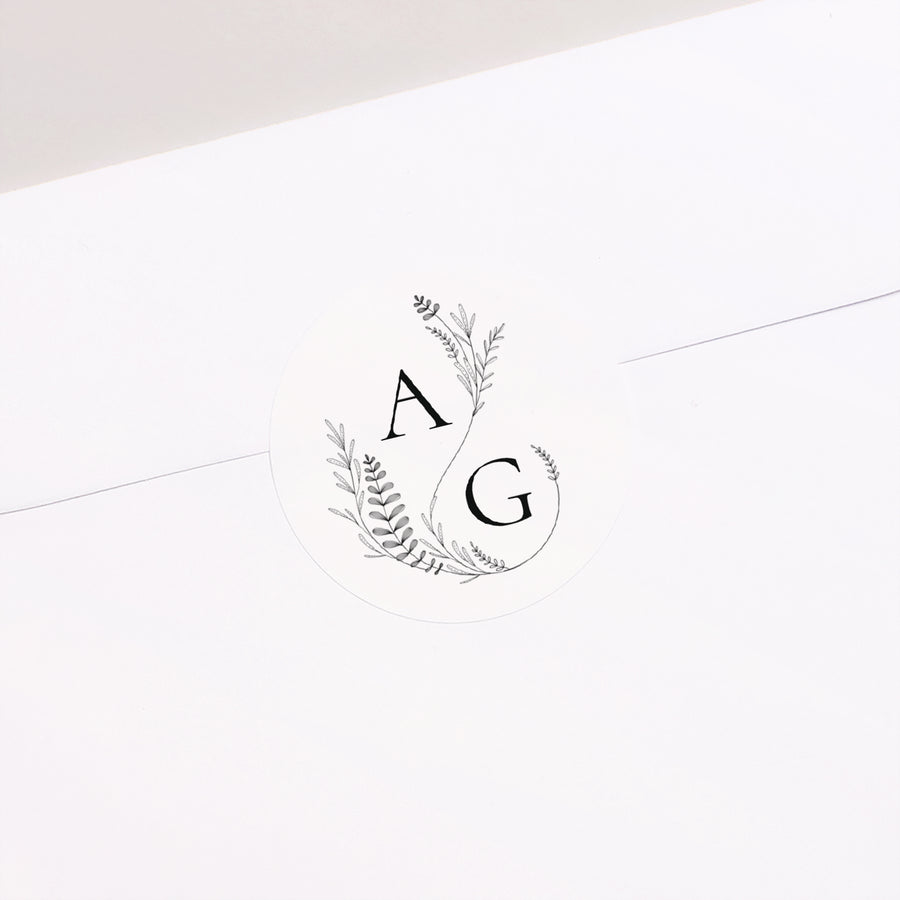Sticker Mariage Rond Élégance Végétale photo