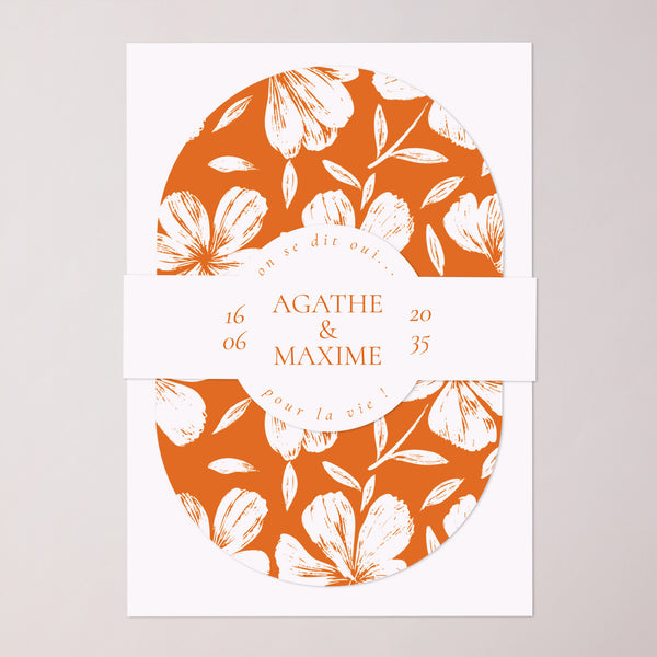 Faire-part Mariage bandeau, 2 cartes L’Atelier des Fleurs photo
