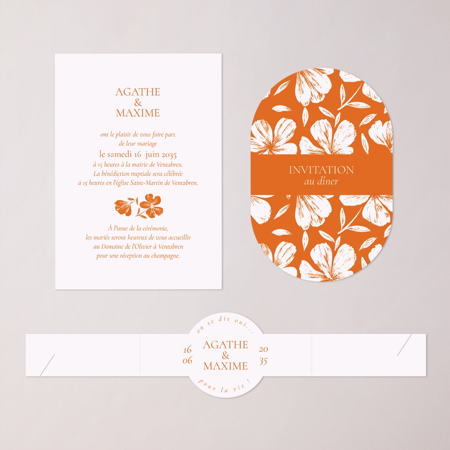 Faire-part Mariage bandeau, 2 cartes L’Atelier des Fleurs photo N° 3