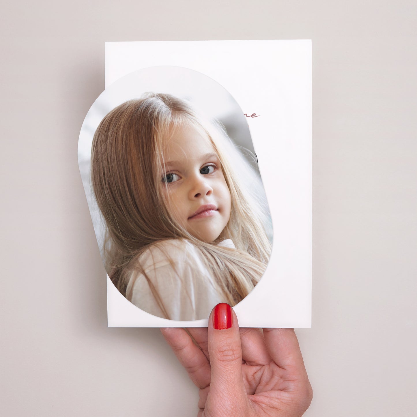 Faire-part Baptême bandeau, 2 cartes Couronne de Douceur Rose photo N° 2