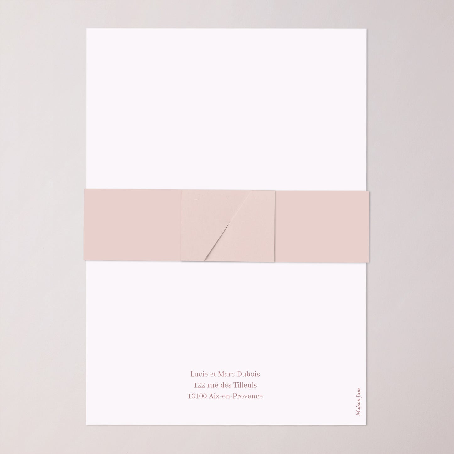 Faire-part Baptême bandeau, 2 cartes Couronne de Douceur Rose photo N° 5