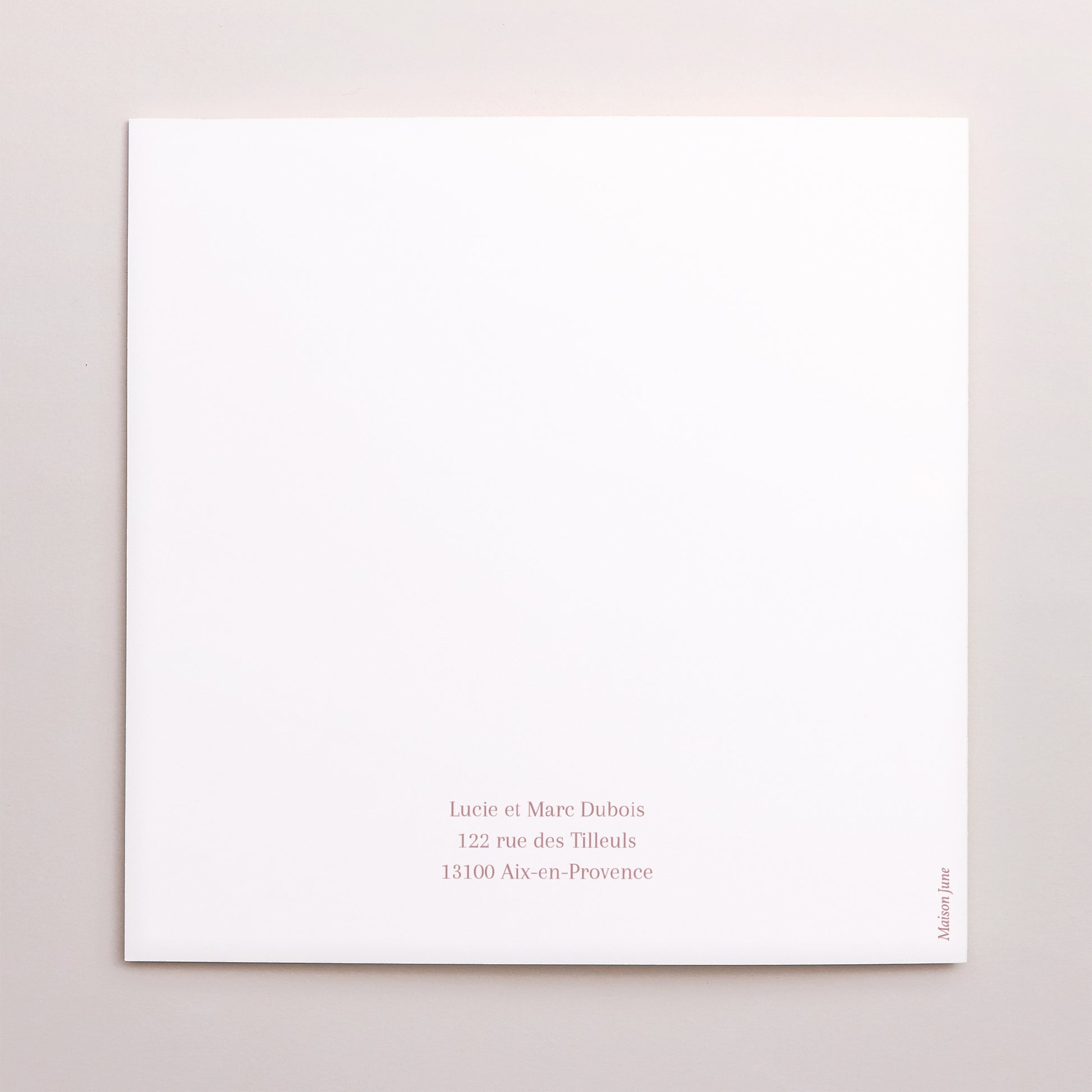 Faire-part Baptême Carré double volet Couronne de Douceur Rose photo N° 3