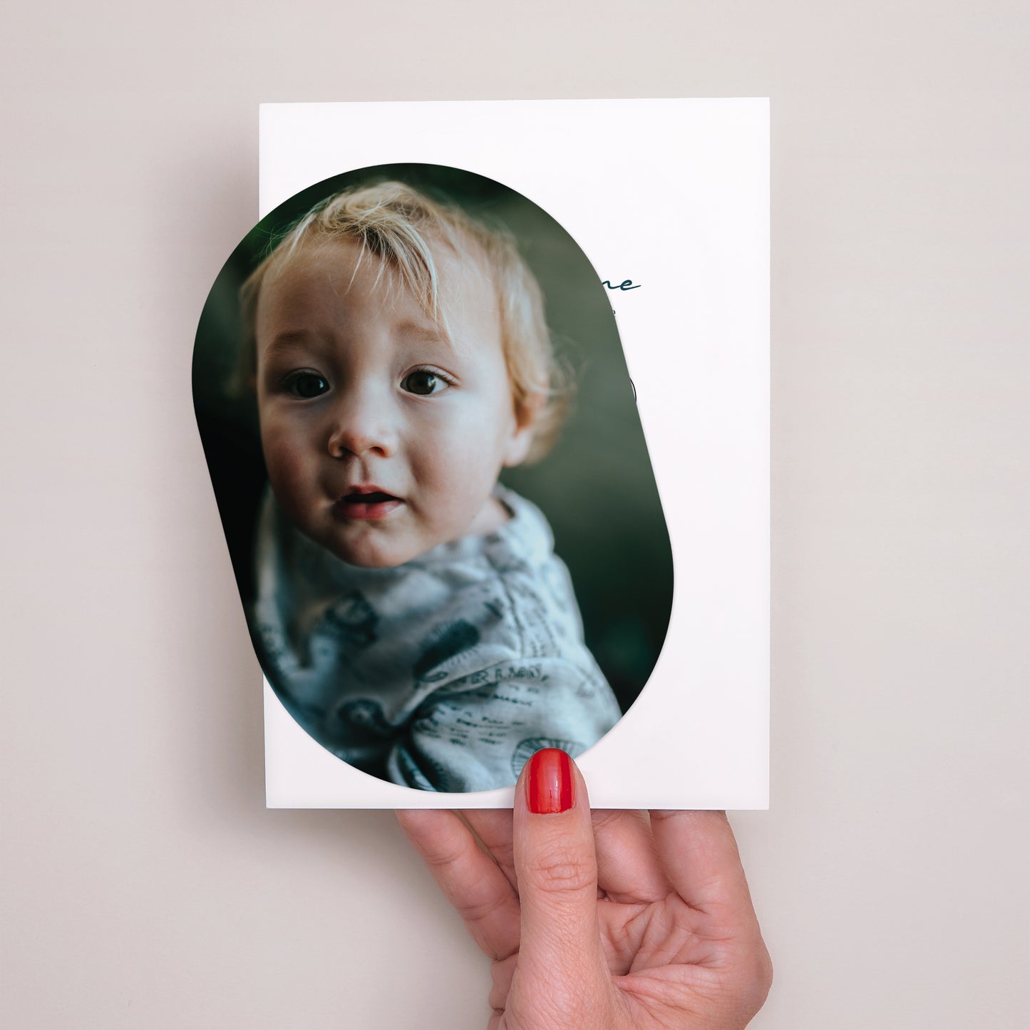 Faire-part Baptême bandeau, 2 cartes Couronne de Douceur Bleue photo N° 2