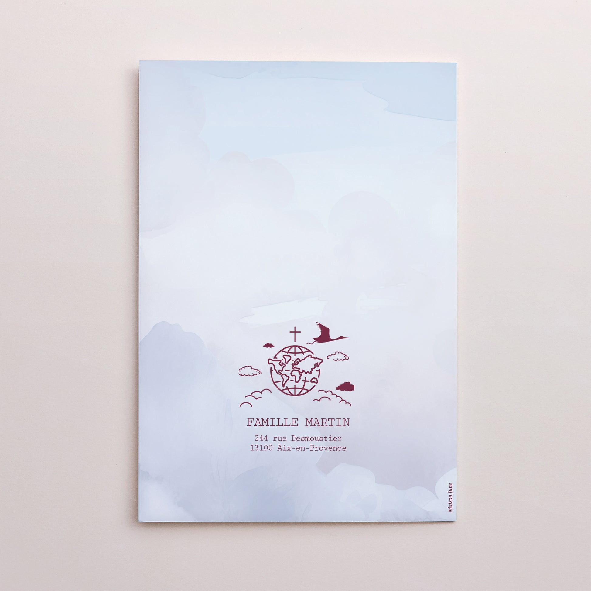 Faire-part Baptême Double volet portrait Passeport de Baptême photo N° 3