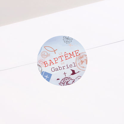 Sticker Baptême Rond Passeport de Baptême photo N° 1