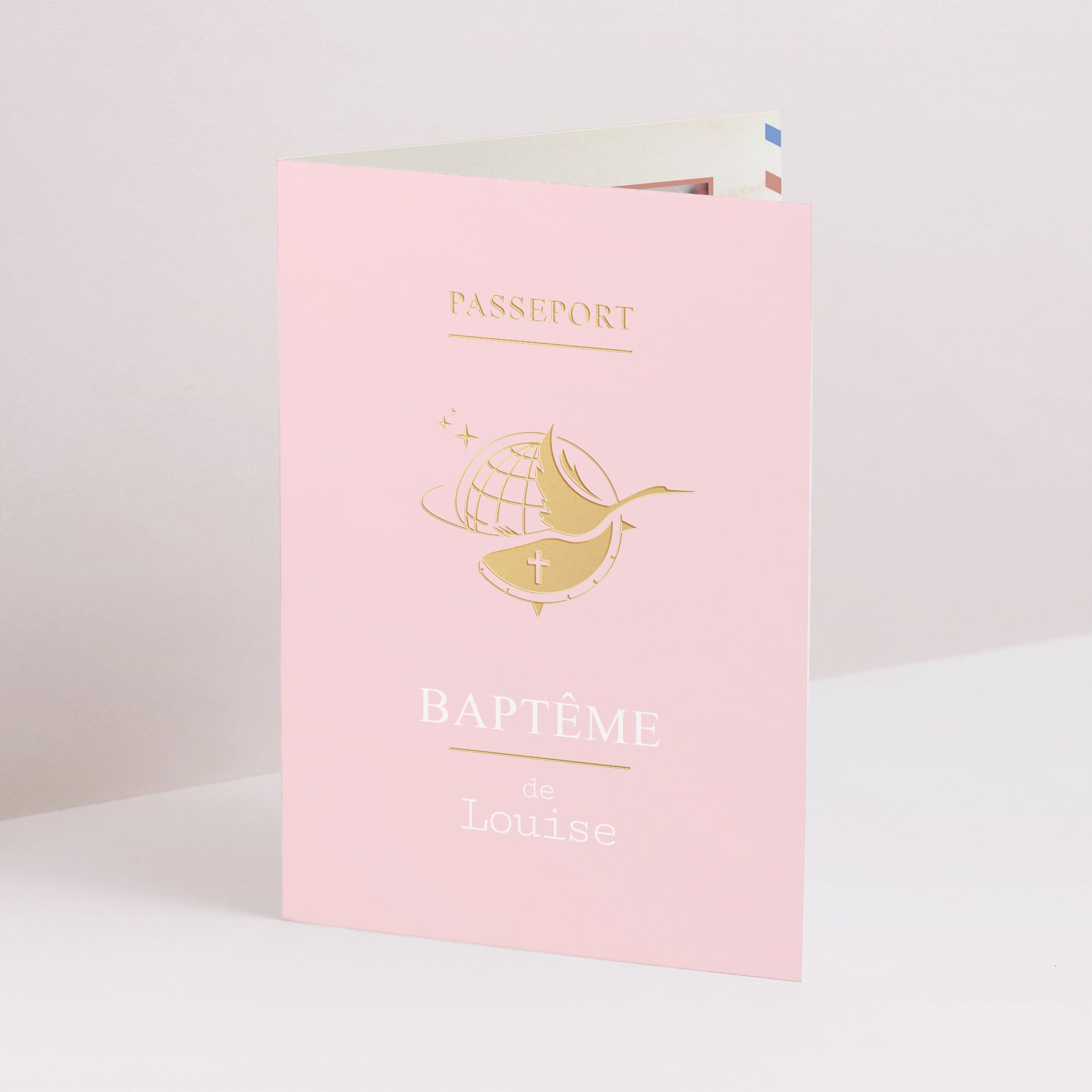 Faire-part Baptême Double volet portrait Destination : Baptême photo N° 1