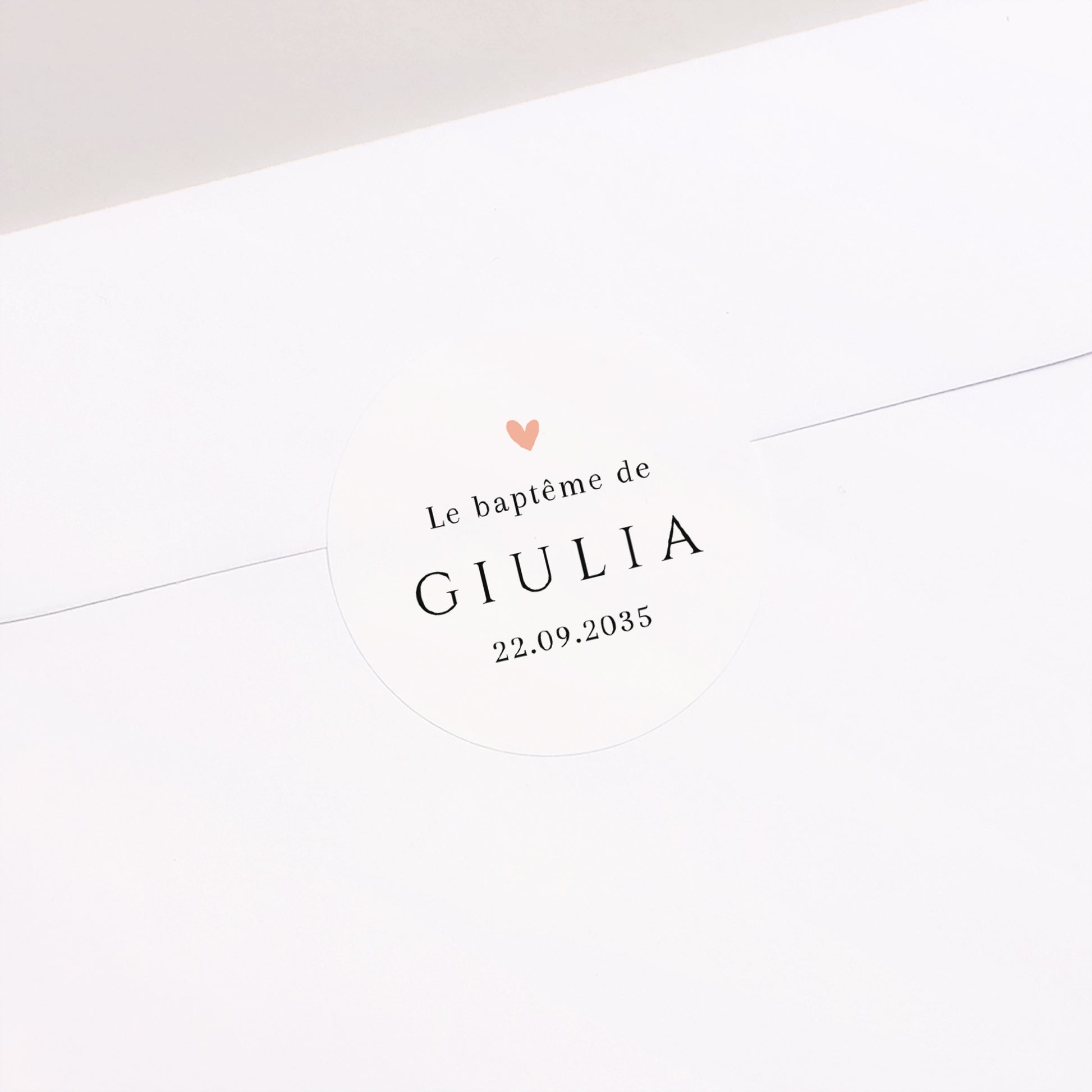 Sticker Baptême Rond Douce Bénédiction photo N° 1