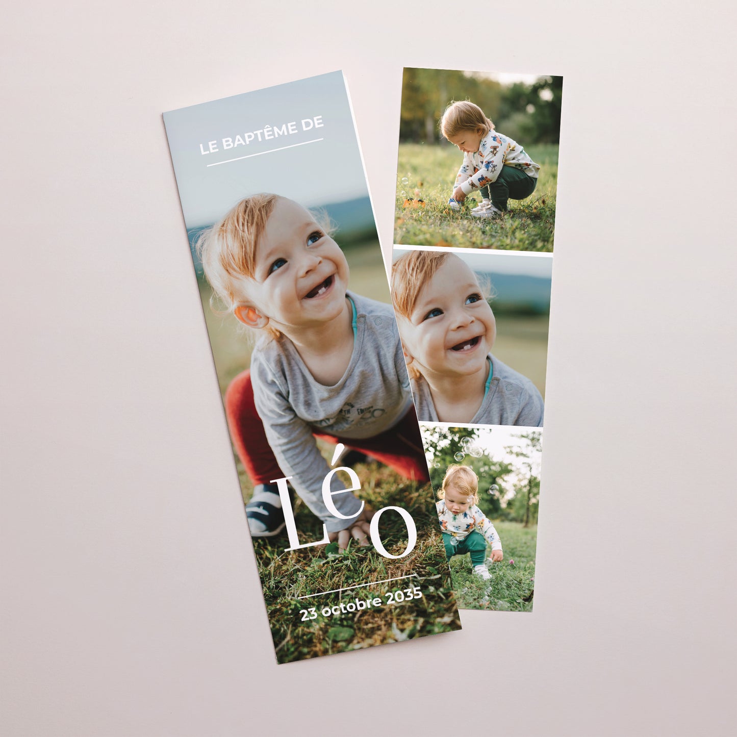 Faire-part Baptême Marque-page photo Le Temps de la Grâce photo N° 1