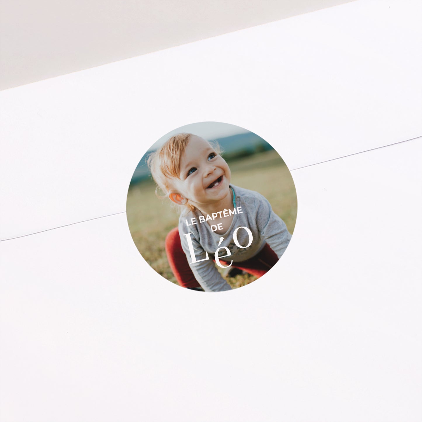 Sticker Baptême Rond Le Temps de la Grâce photo N° 1