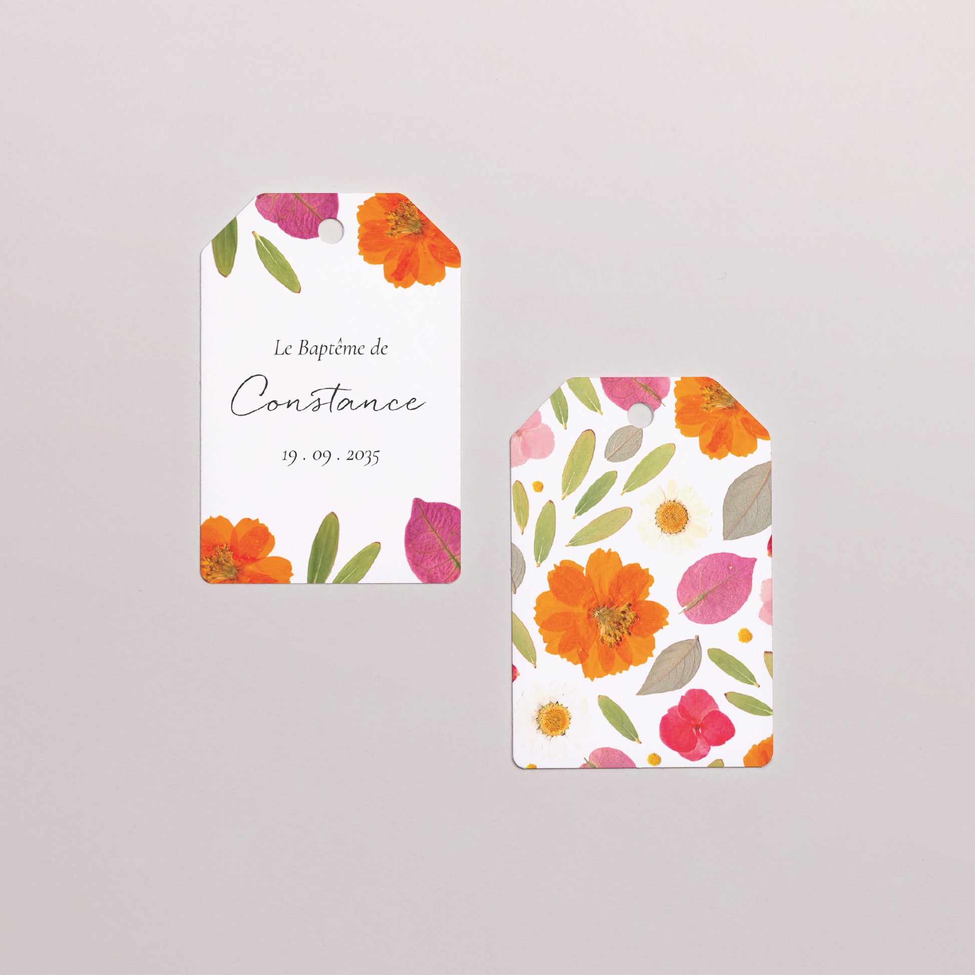 Boîte à dragées Baptême boule avec étiquette fanion Un Jardin Béni photo N° 4