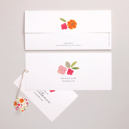 Faire-part Baptême Pochette 2 cartes, étiquette Un Jardin Béni photo N° 4