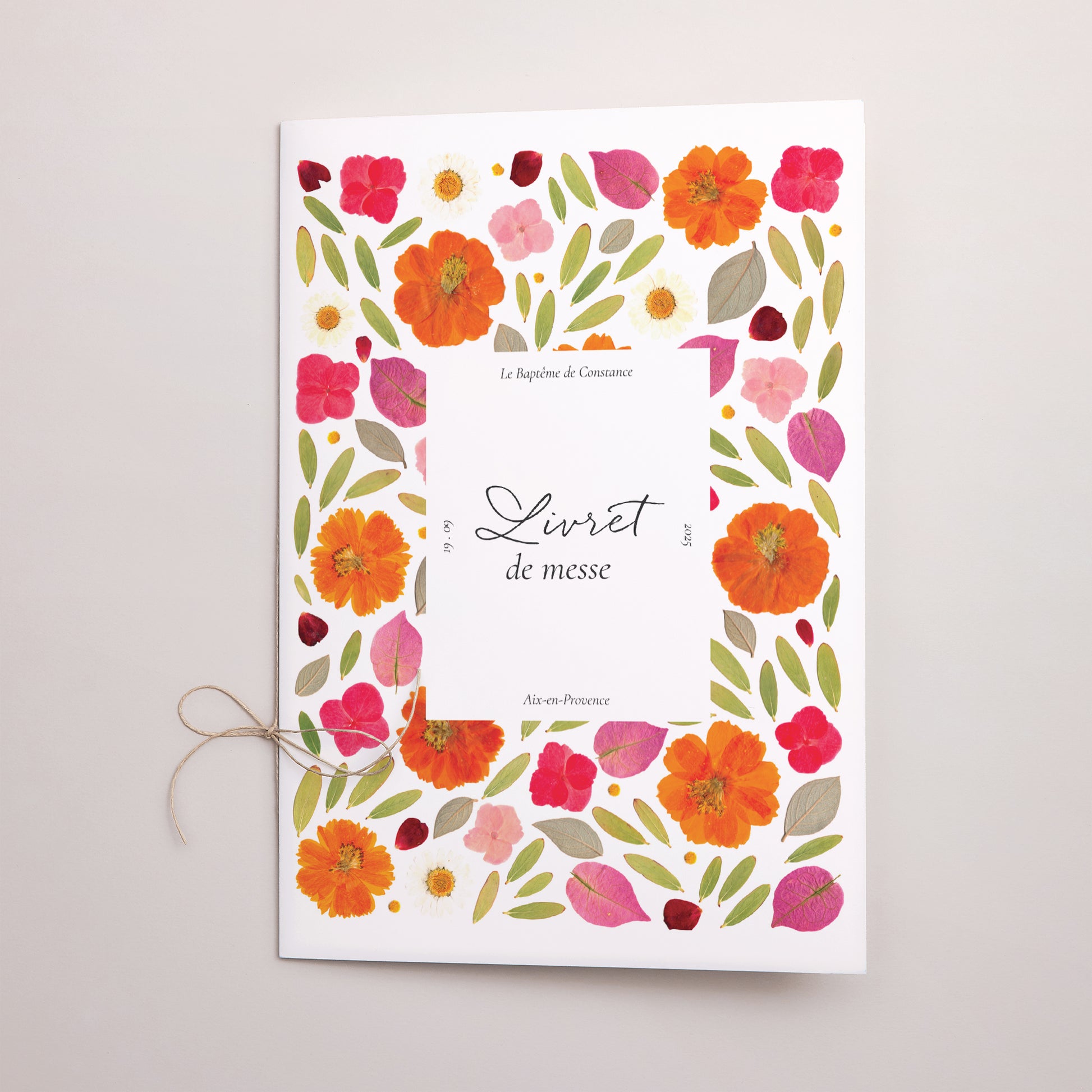 Livret de messe Baptême Double volet Un Jardin Béni photo N° 1