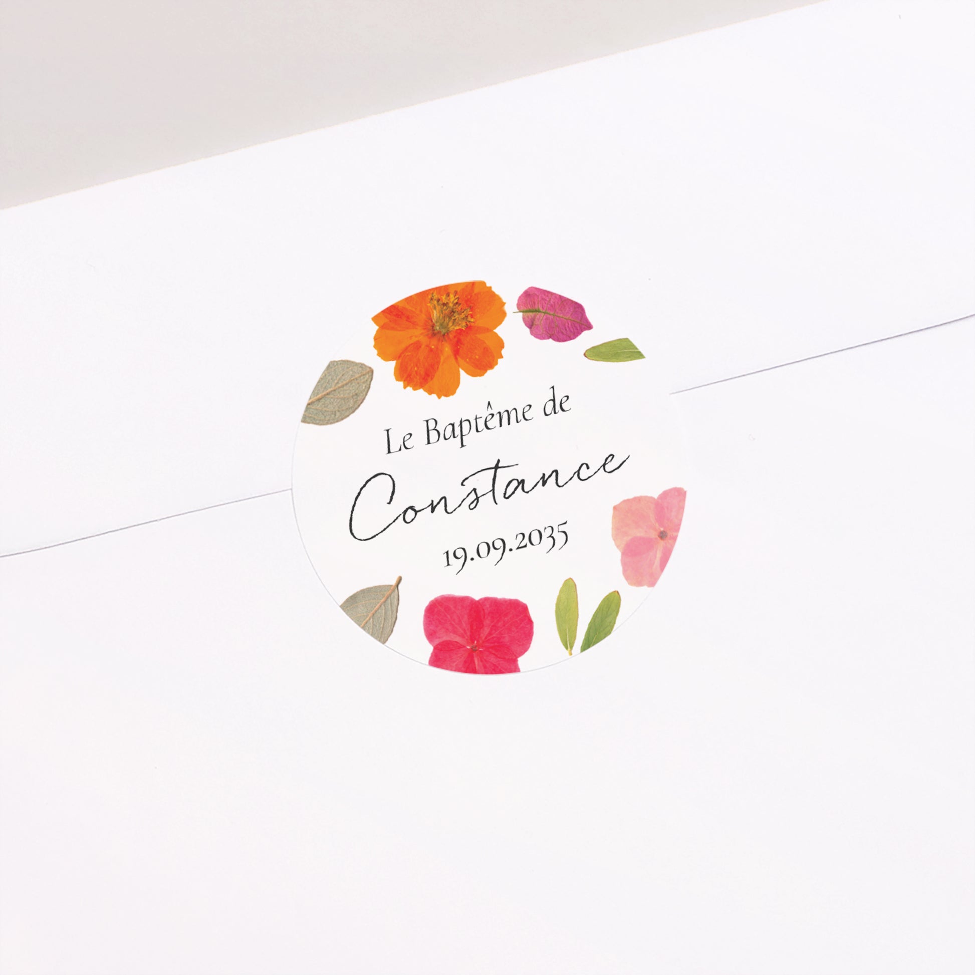 Sticker Baptême Rond Un Jardin Béni photo N° 1