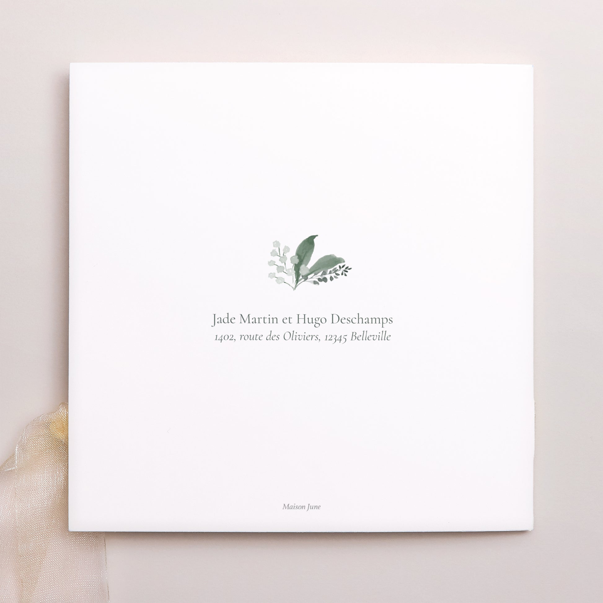 Faire-part Baptême Pochette carrée, 3 cartes, étiquette Une Couronne de Douceur photo N° 4