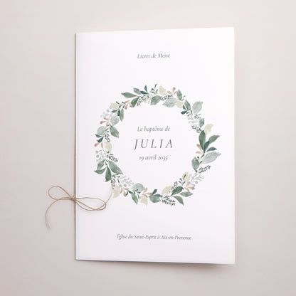 Livret de messe Baptême Double volet Une Couronne de Douceur photo N° 1