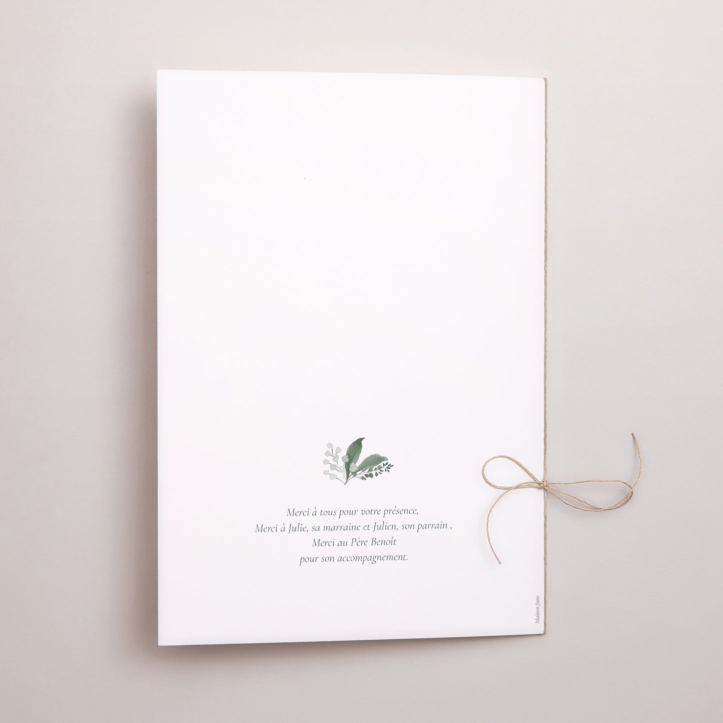 Livret de messe Baptême Double volet Une Couronne de Douceur photo N° 3