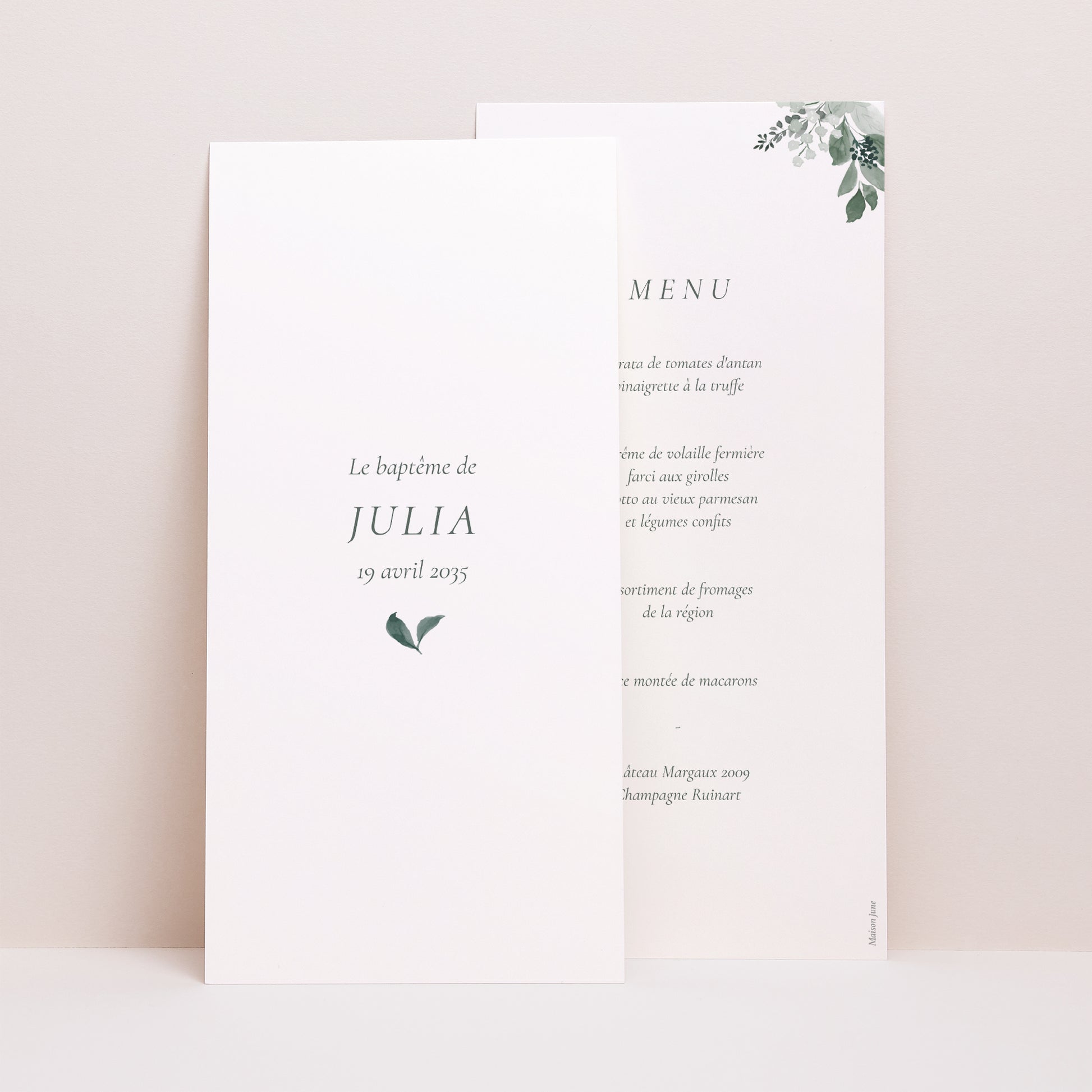 Menu Baptême Panoramique portrait Une Couronne de Douceur photo N° 1