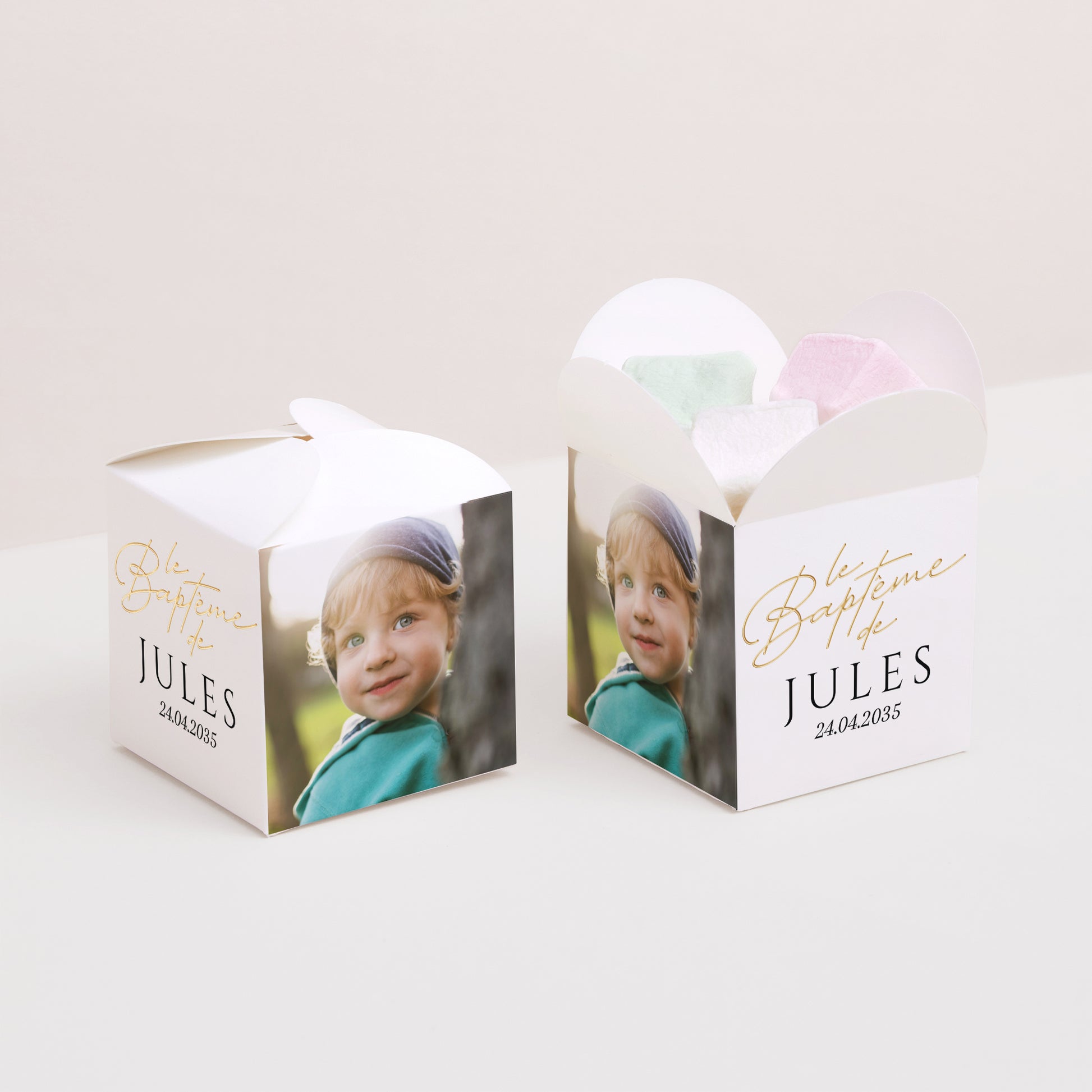 Boîte à dragées Baptême Ouverture papillon Un Moment Précieux photo N° 2