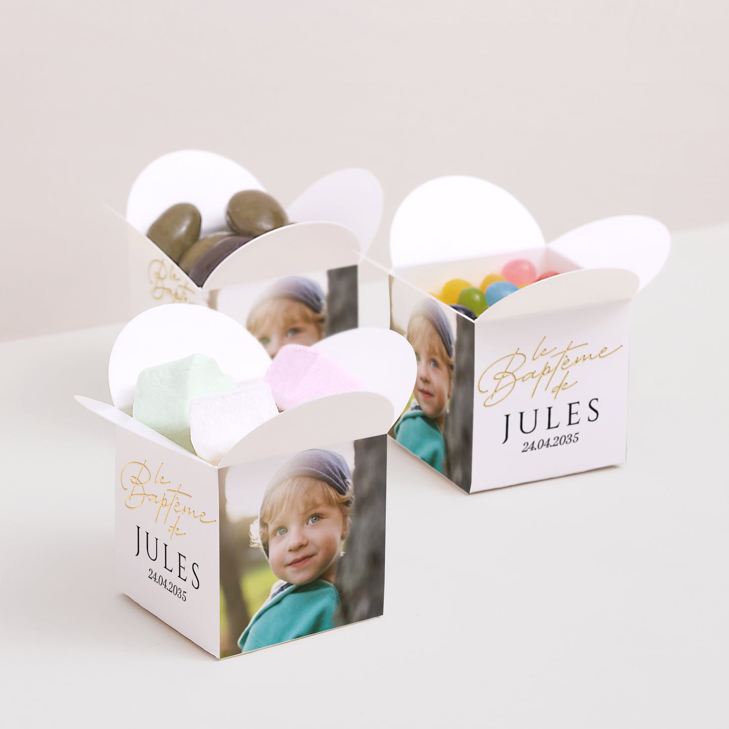 Boîte à dragées Baptême Ouverture papillon Un Moment Précieux photo N° 3