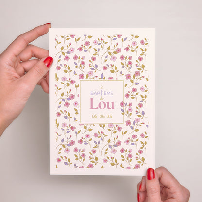 Faire-part Baptême Grand format rectangle Doux jardin photo N° 2