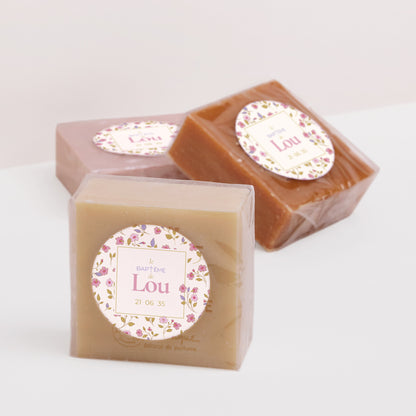 Sticker Baptême Rond Doux jardin photo N° 2