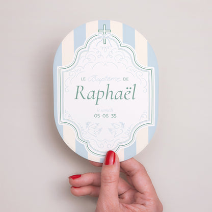 Faire-part Baptême Ovale Baptême et tendresse photo N° 2