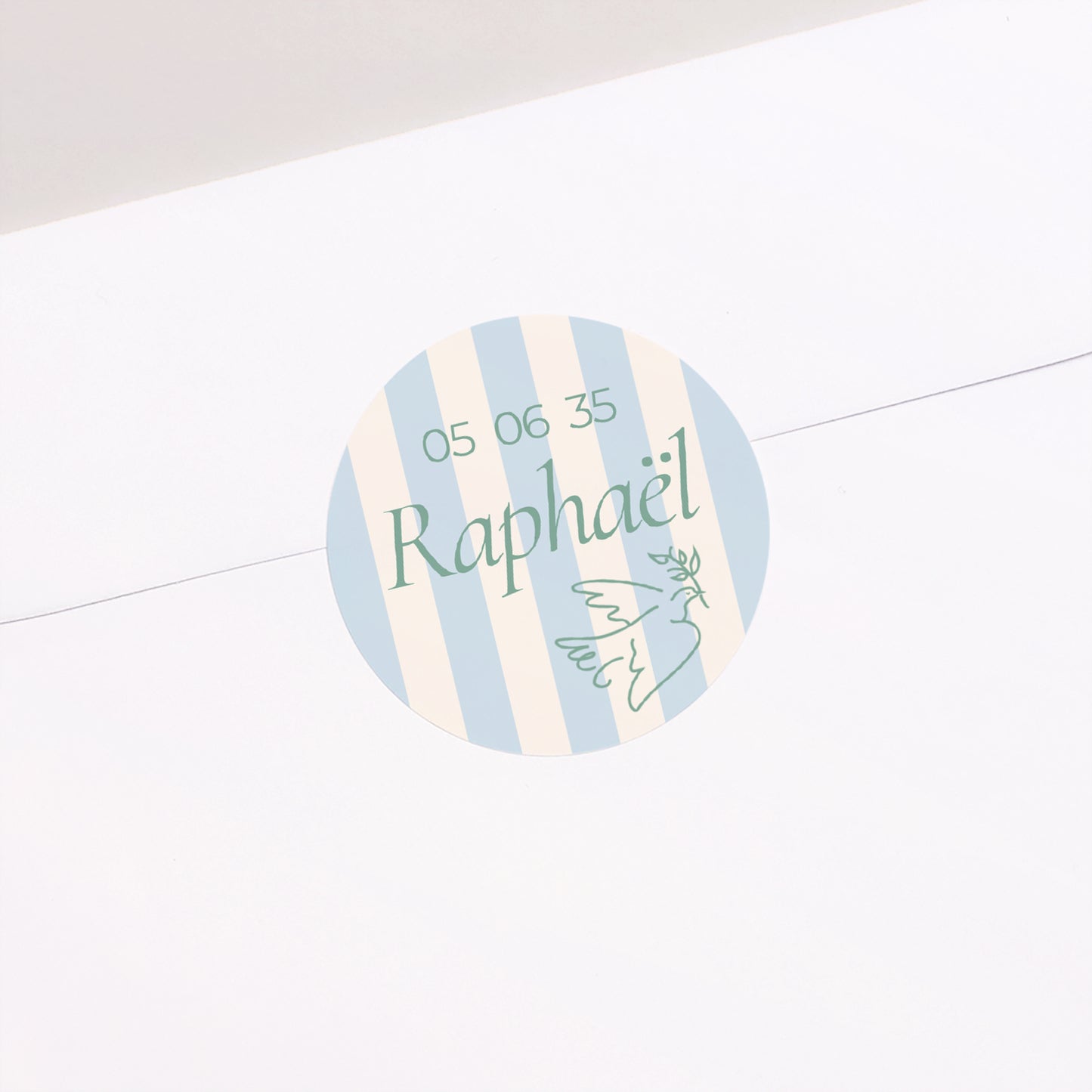 Sticker Baptême Rond Baptême et tendresse photo N° 1