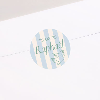 Sticker Baptême Rond Baptême et tendresse photo N° 1