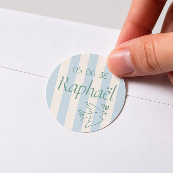 Sticker Baptême Rond Baptême et tendresse photo