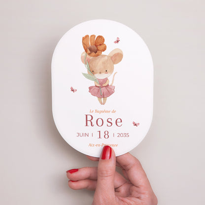 Faire-part Baptême Ovale Petite Grâce photo N° 2